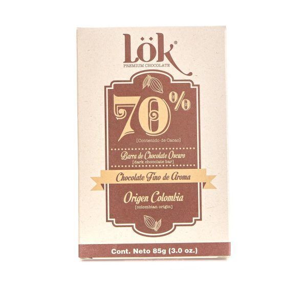 Barra de Chocolate Lok al 70% Cacao x 60 gr