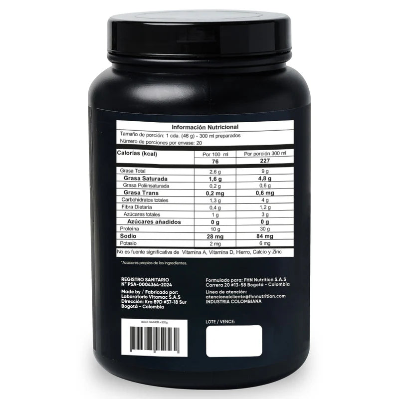 BULK GAINER SABOR VAINILLA