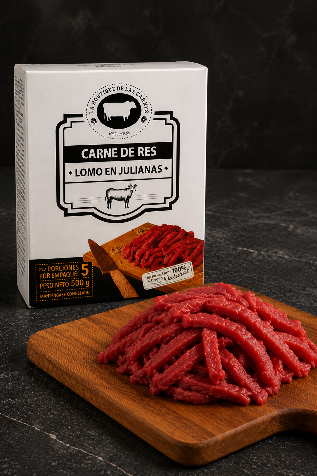 Carne de res Lomo En Julianas 500gr
