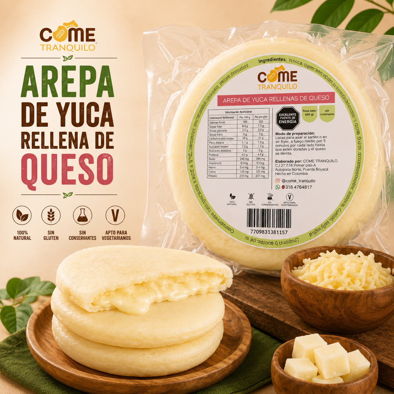 Arepa yuca queso