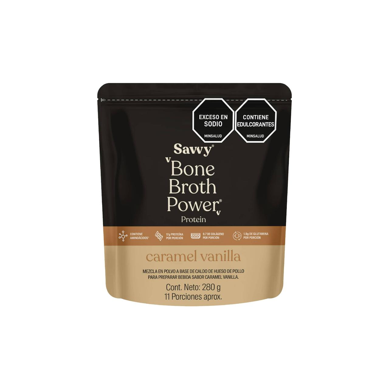 Proteina Savvy Bone Broth Caramelo Vainilla x 280 gr
