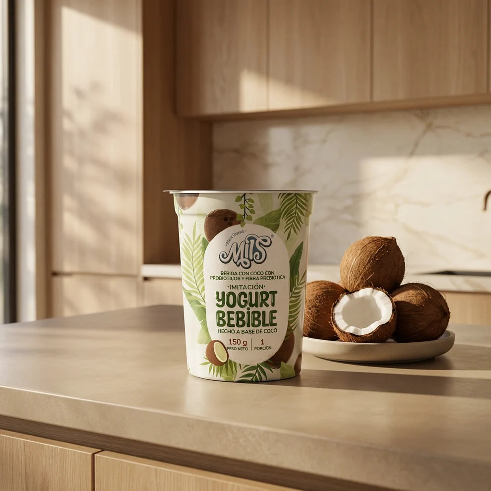 Bebida con coco con probióticos (Imitación Yogurt bebible) sabor natural 150gr Mils