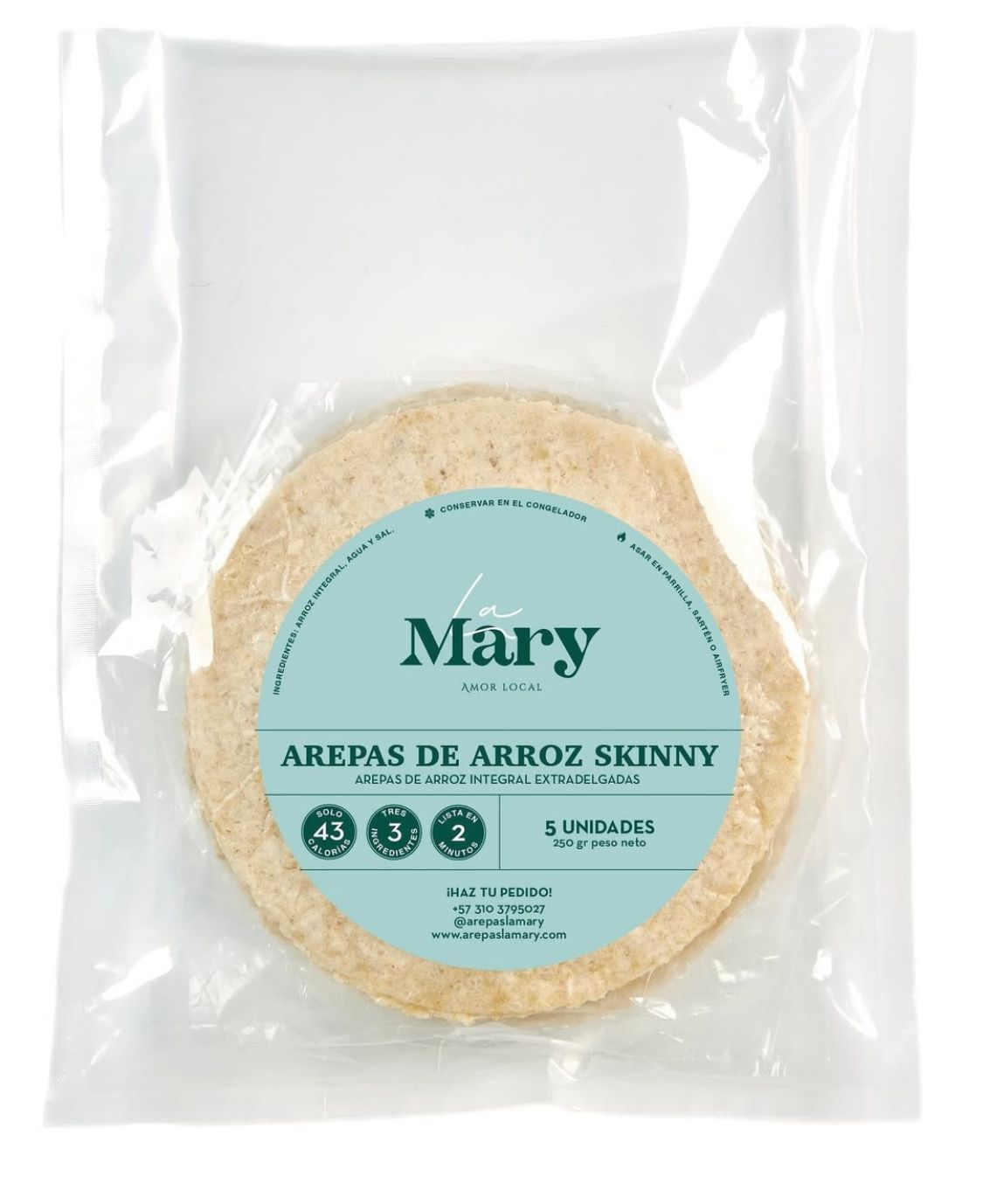 LA MARY  AREPA DE ARROZ Y QUESO X 5 UND