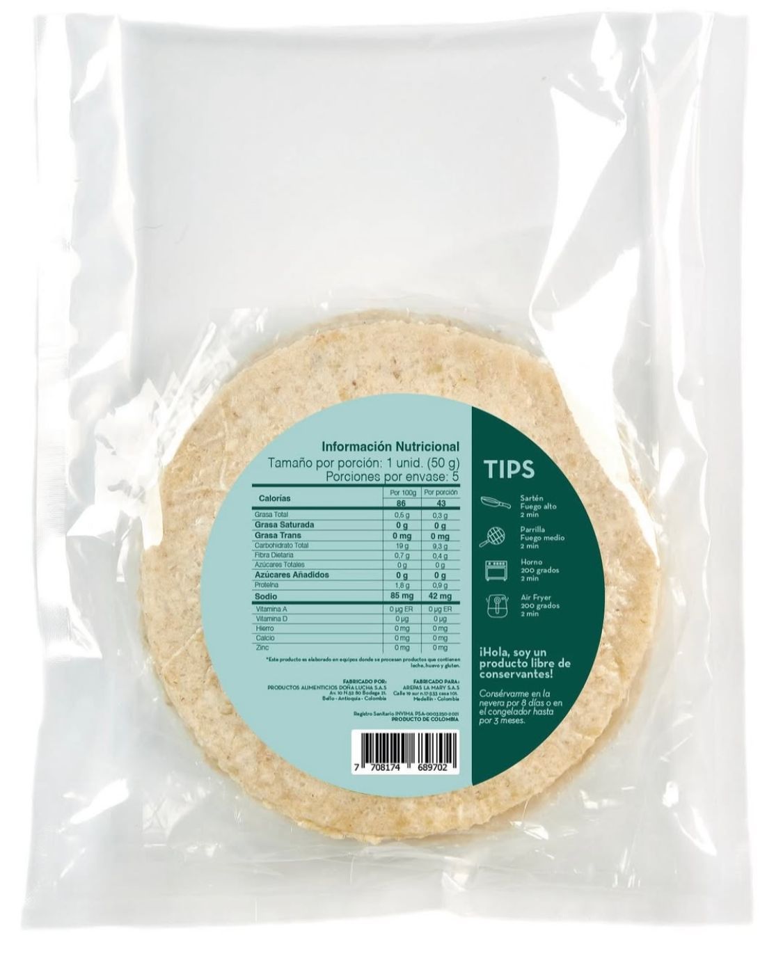 LA MARY  AREPA DE ARROZ Y QUESO X 5 UND