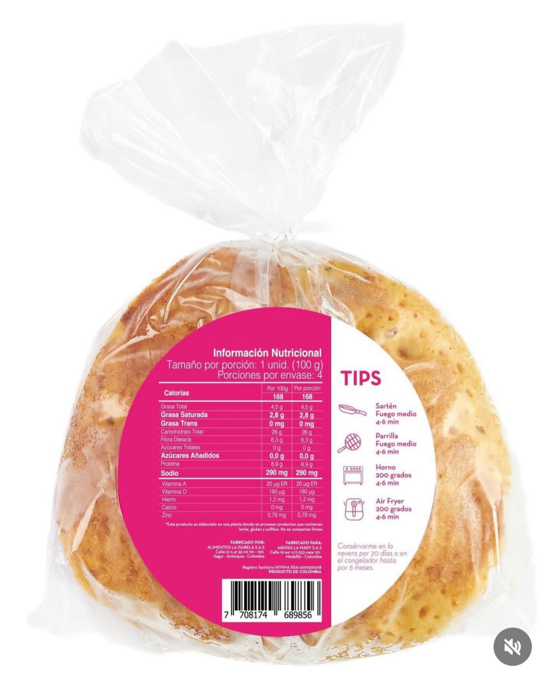 LA MARY AREPA DE CHOCOLO X 5 UND