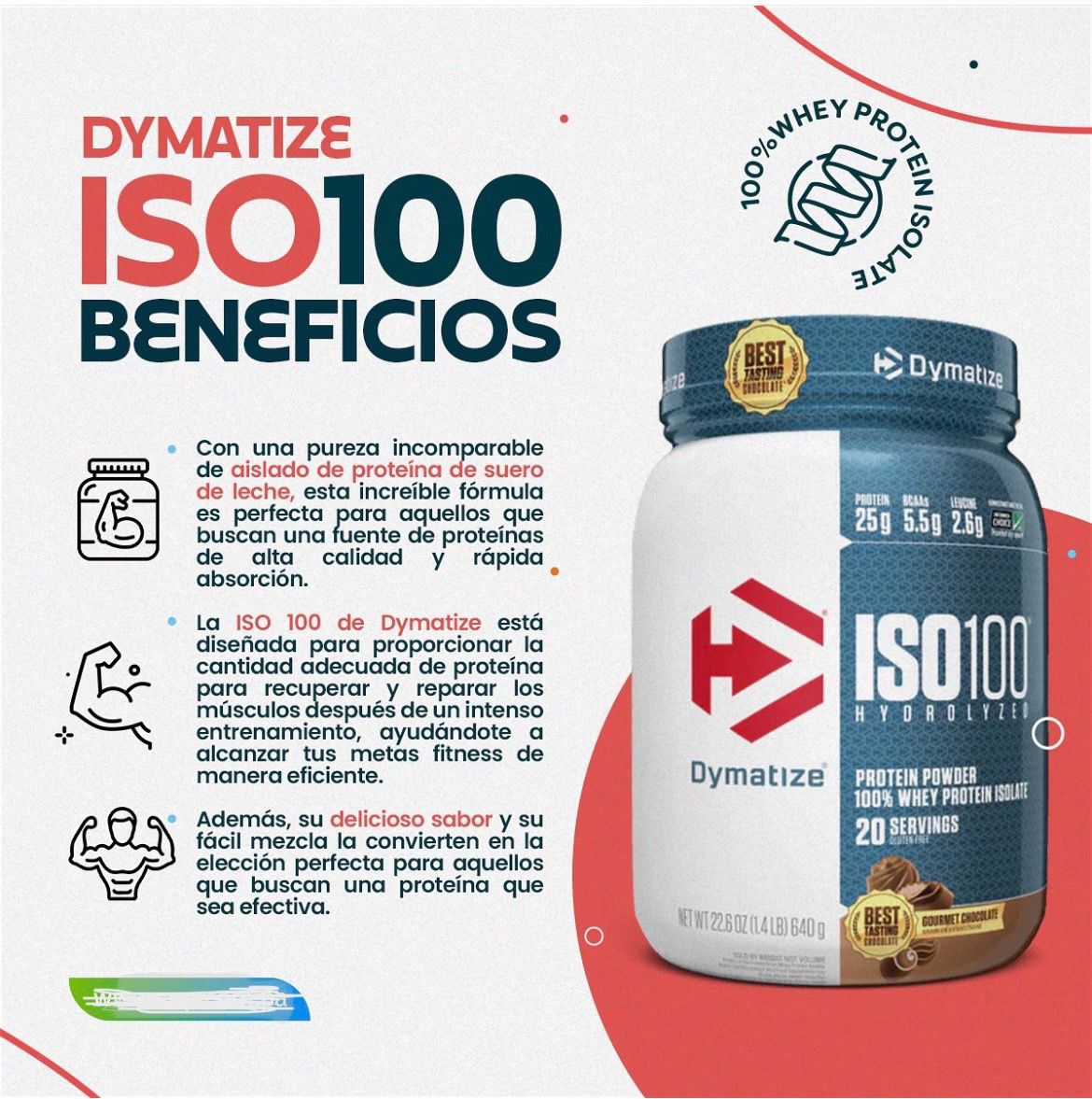 PROTEINA ISO 100  VAINILLA X 3 LIBRAS
