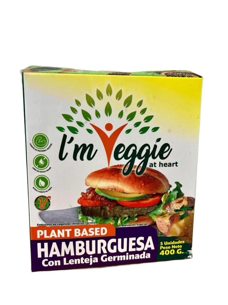 HAMBURGUESA DE LENTEJA GERMINADA X5UNDS