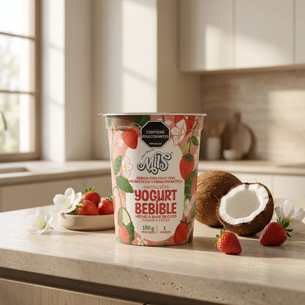 Bebida con coco con probióticos (Imitación Yogurt bebible) sabor natural 150gr Mils