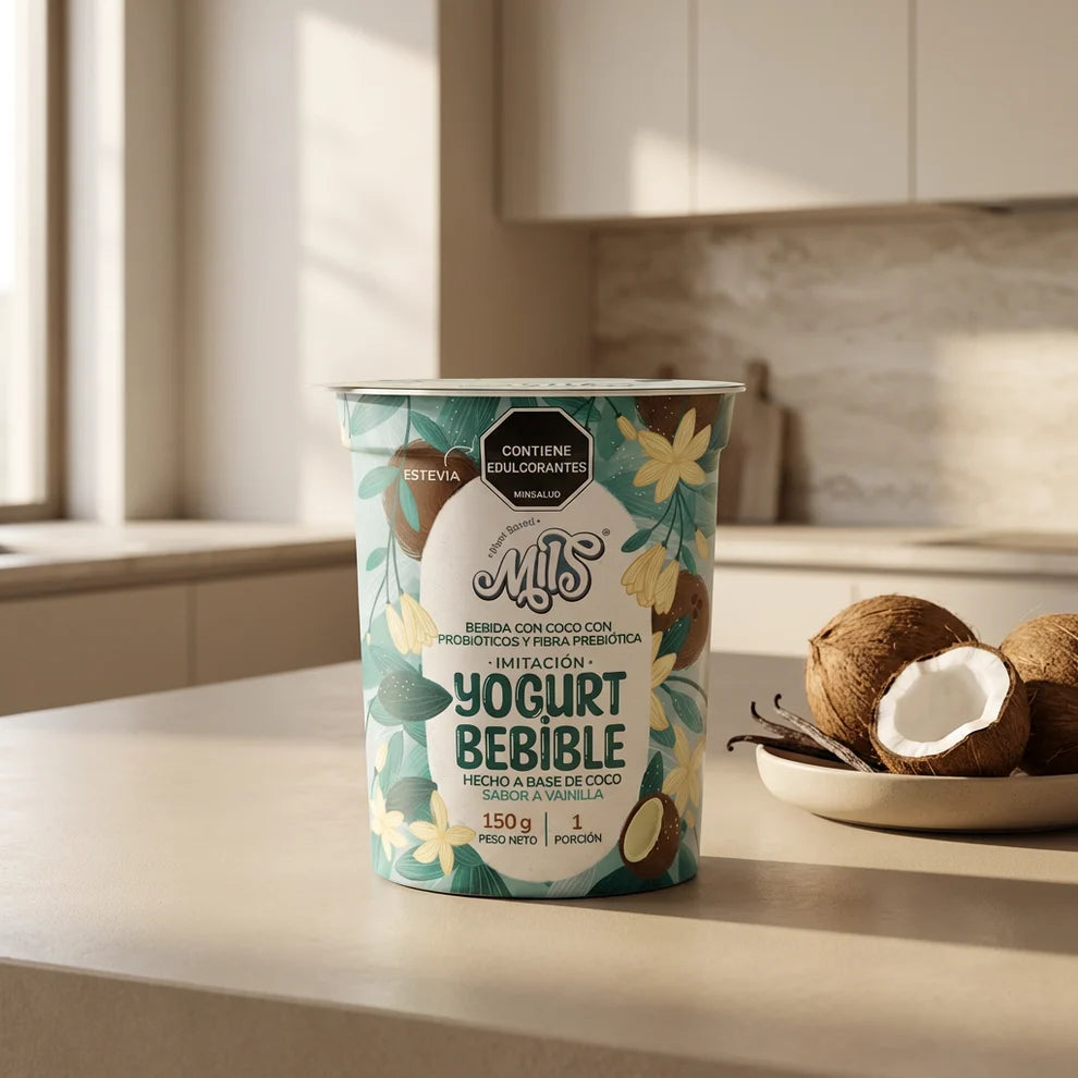 Bebida con coco con probióticos (Imitación Yogurt bebible) sabor natural 150gr Mils